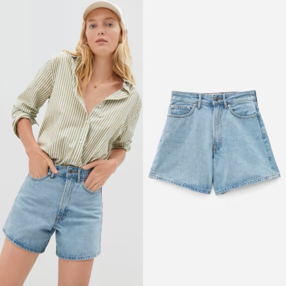 EVERLANE The A Line denim shorts in Powder Blue